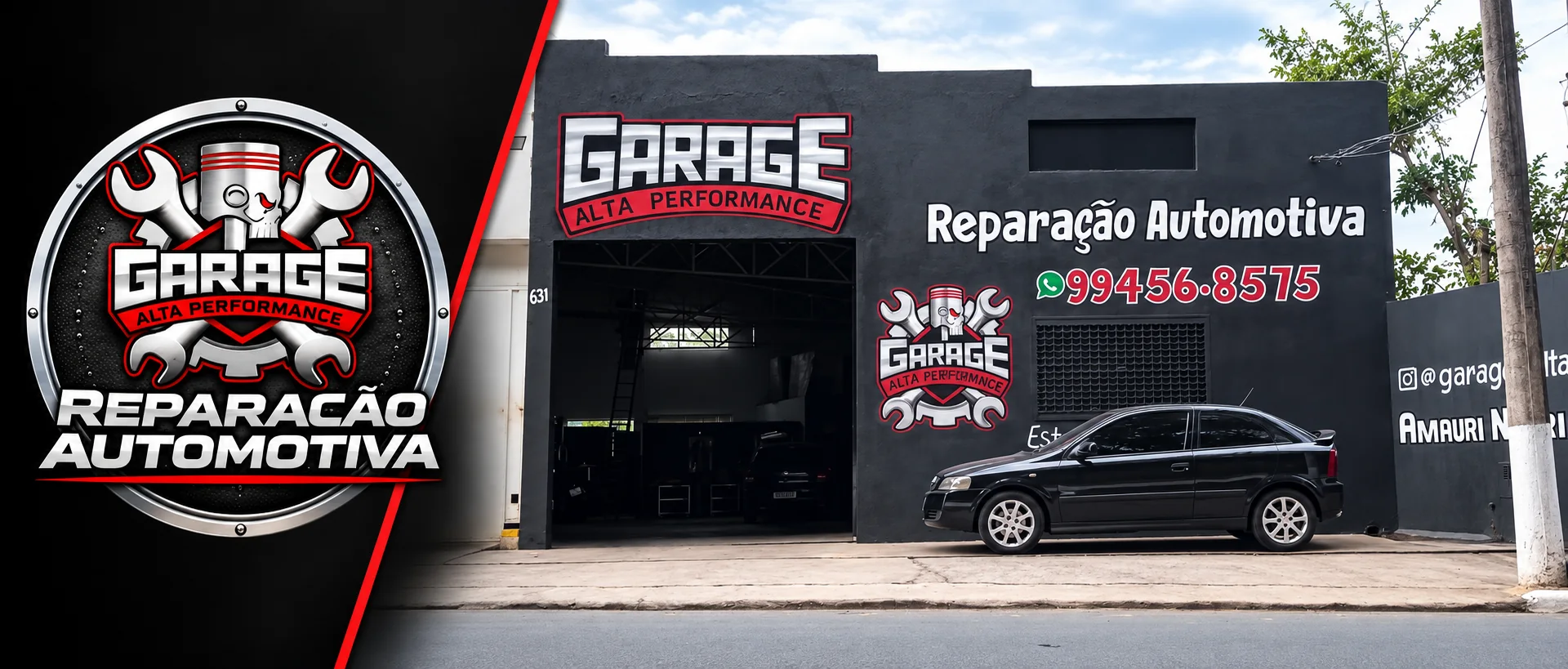 Fachada da Garage Alta Performance em Itapira